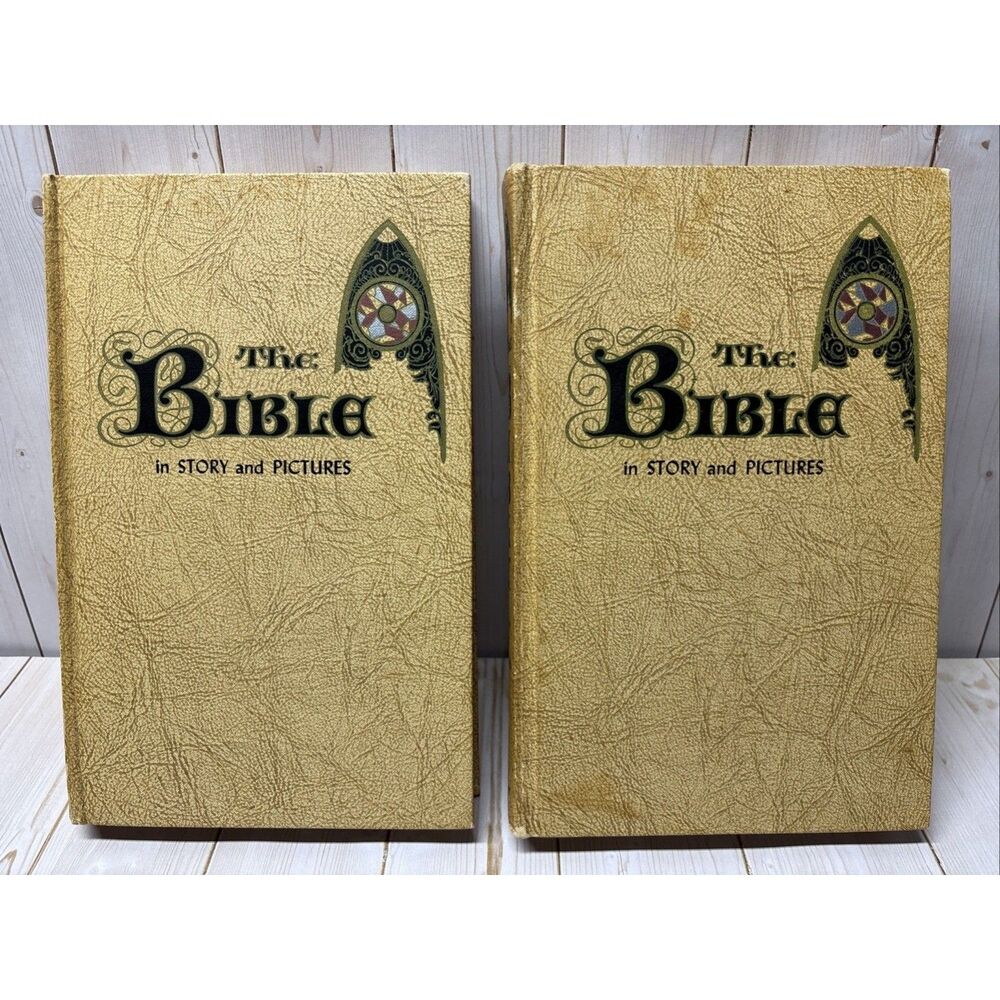 Vtg 1956 The Bible In Story Pictures New Old Testaments Kids Christian READ DESC